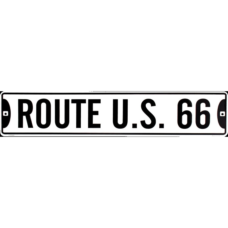 Fém tábla Route U.S. 66 white 60 cm x 13 cm