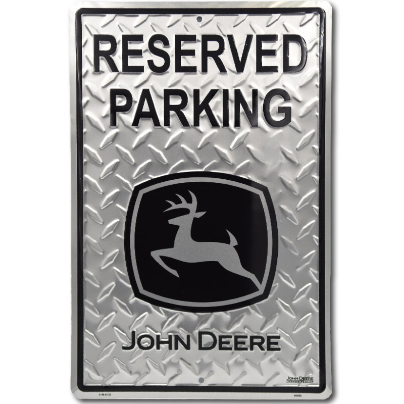 Fém tábla John Deere Reserved BW 45 cm x 30 cm