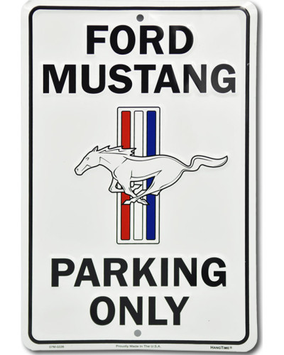 Fém tábla Ford Mustang Parking White 30 cm x 20 cm