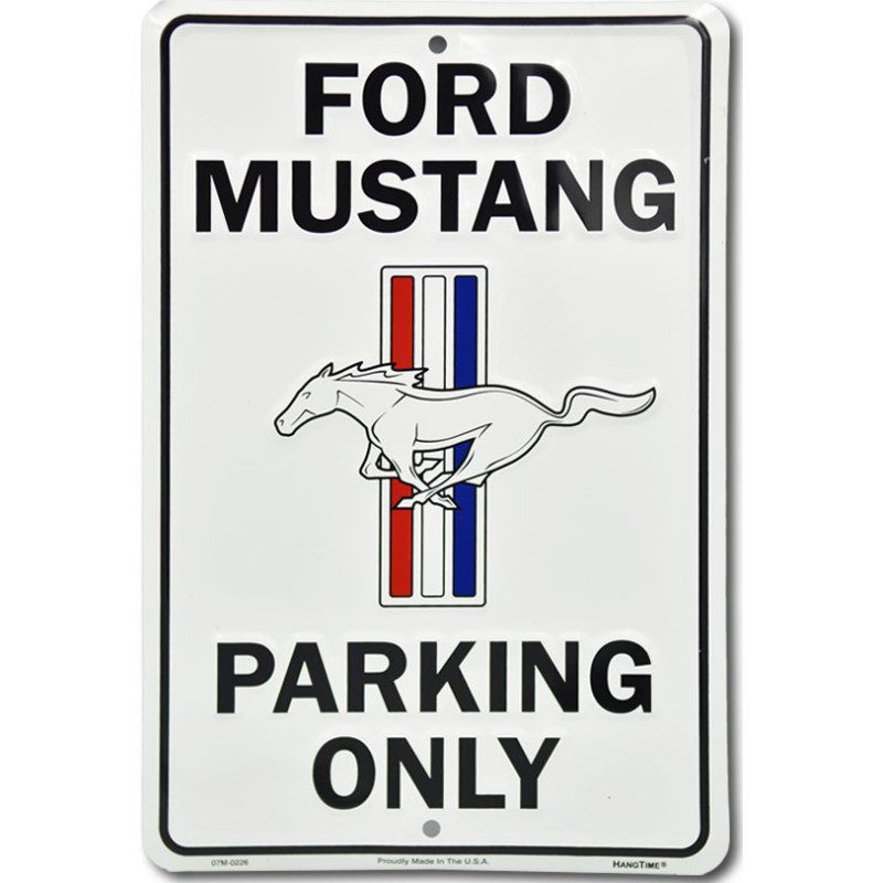Fém tábla Ford Mustang Parking White 30 cm x 20 cm