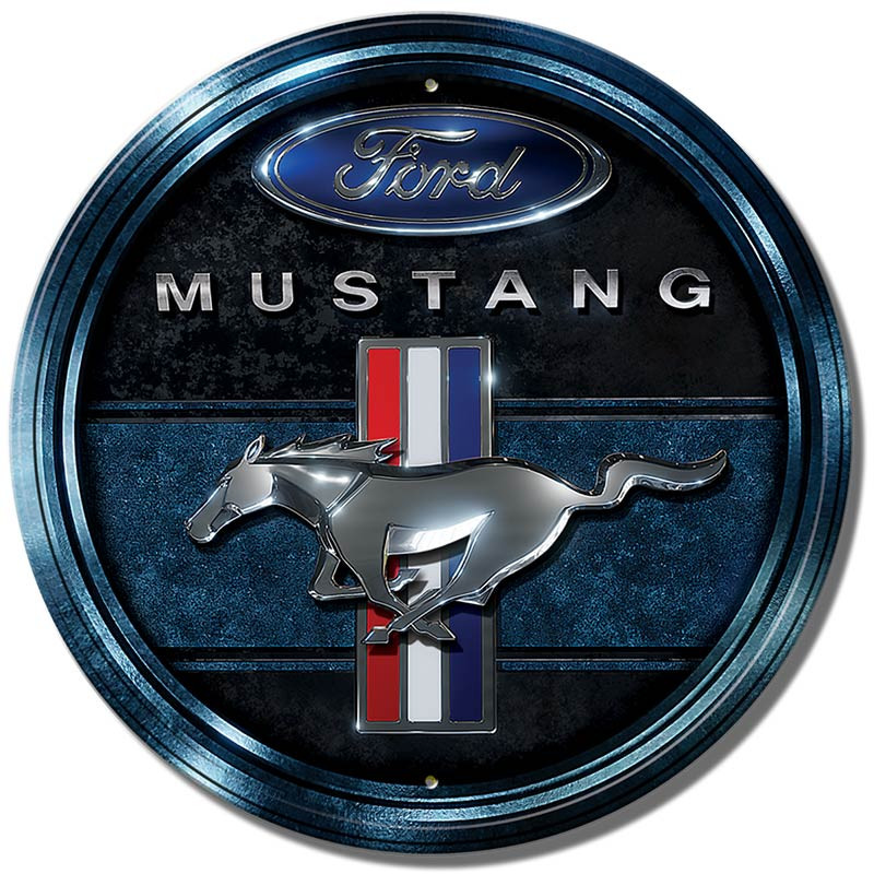 Fém tábla Ford Mustang Blue 30 cm