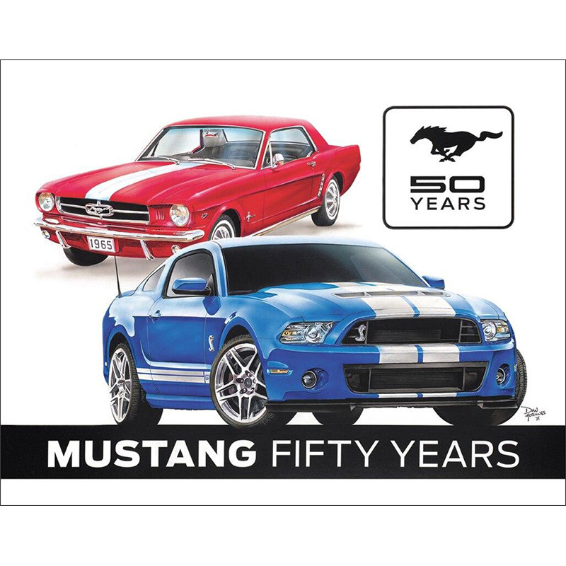 Fém tábla Ford Mustang Fifty Years 40 cm x 32 cm