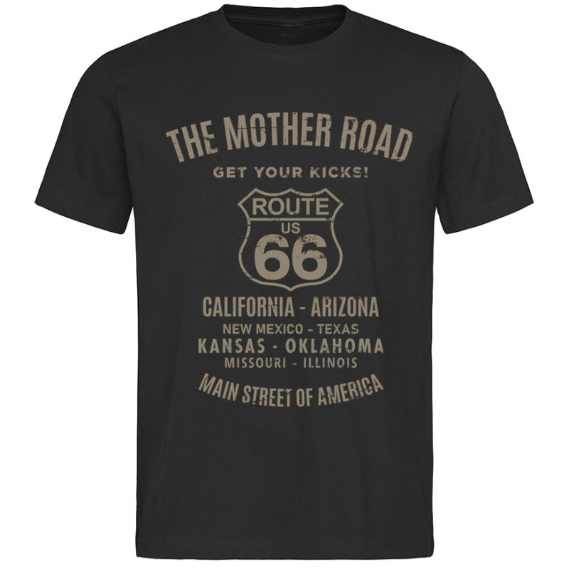 Férfi póló The Mother Road Route 66 fekete