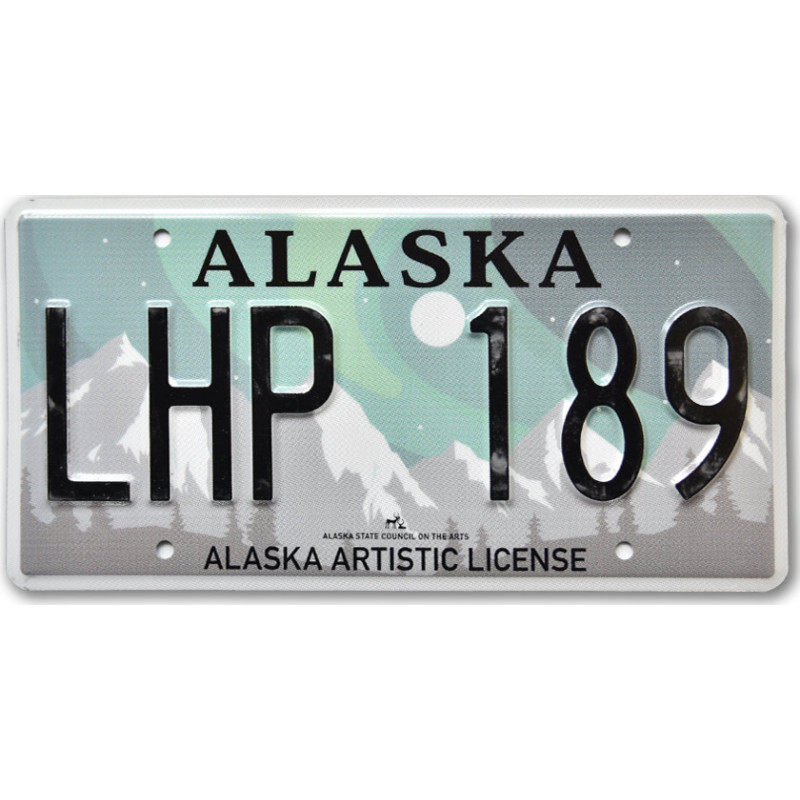 Amerikai rendszám Alaska Aurora Borealis LHP 189