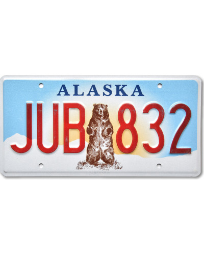 Amerikai rendszám Alaska Grizzly Bear JUB 832