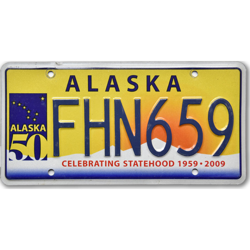 Amerikai rendszám Alaska 50 Statehood FHN659