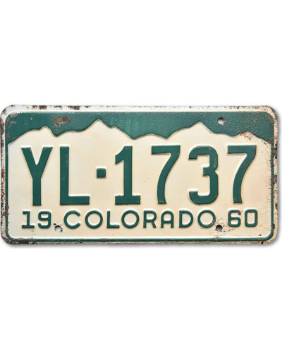 Amerikai rendszám Colorado 1960 Mountains YL-1737