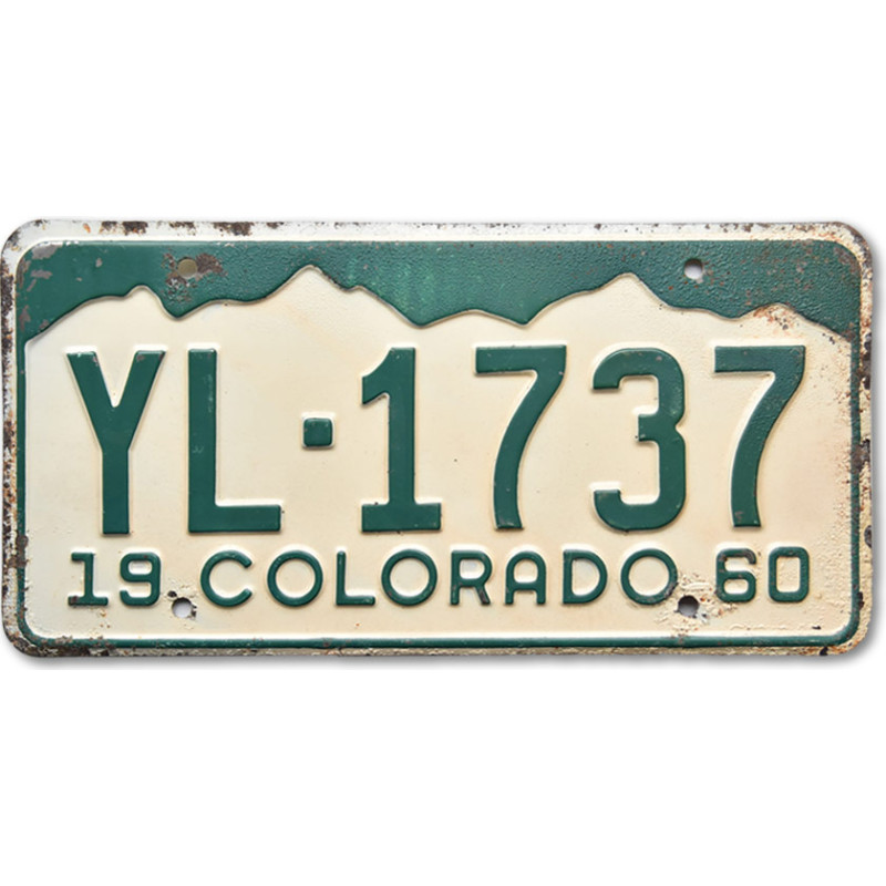 Amerikai rendszám Colorado 1960 Mountains YL-1737
