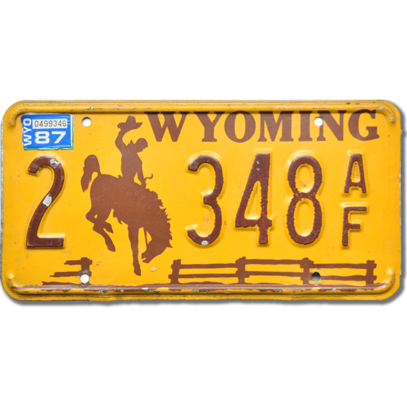 Amerikai rendszám Wyoming 1983 Yellow 2-348AF
