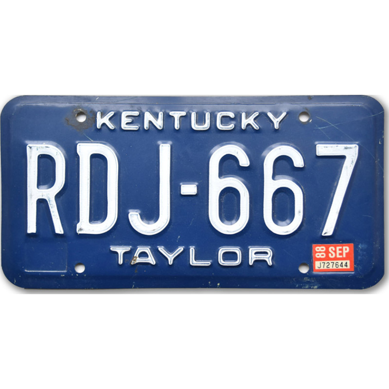 Amerikai rendszám Kentucky Blue Taylor RDJ-667