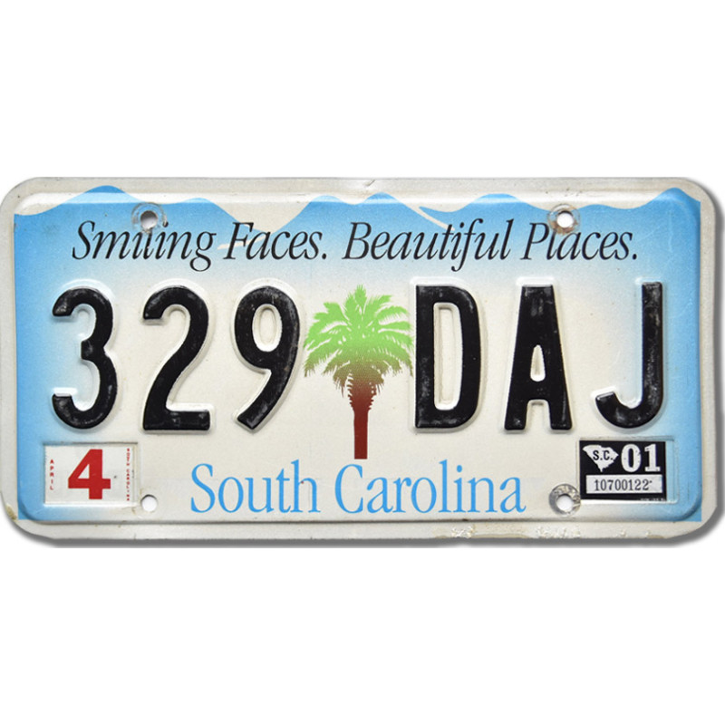 Amerikai rendszám South Carolina Smiling Faces 329-DAJ