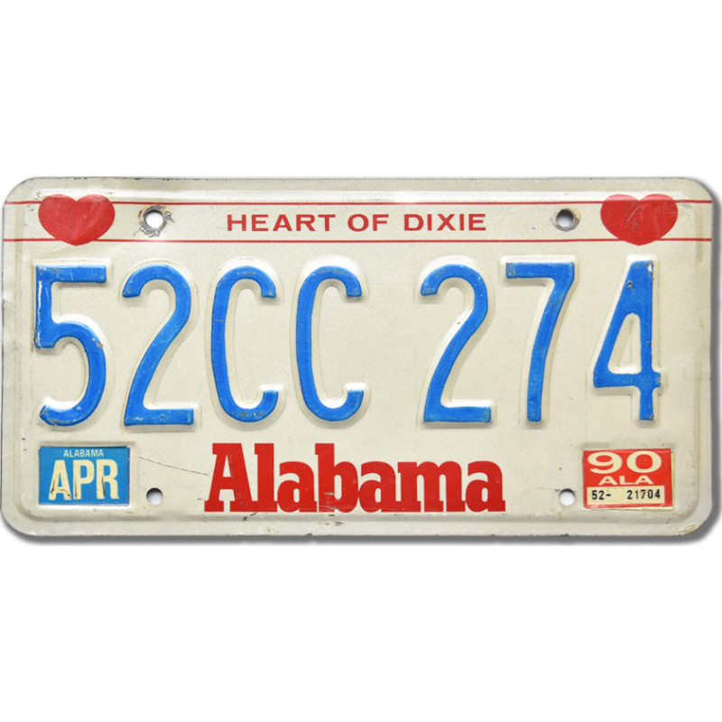 Amerikai rendszám Alabama Heart