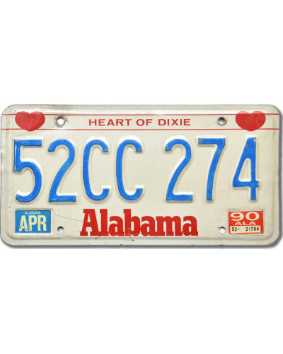 Amerikai rendszám Alabama Heart