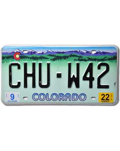Amerikai rendszám Colorado Rocky Mountains CHU-W42