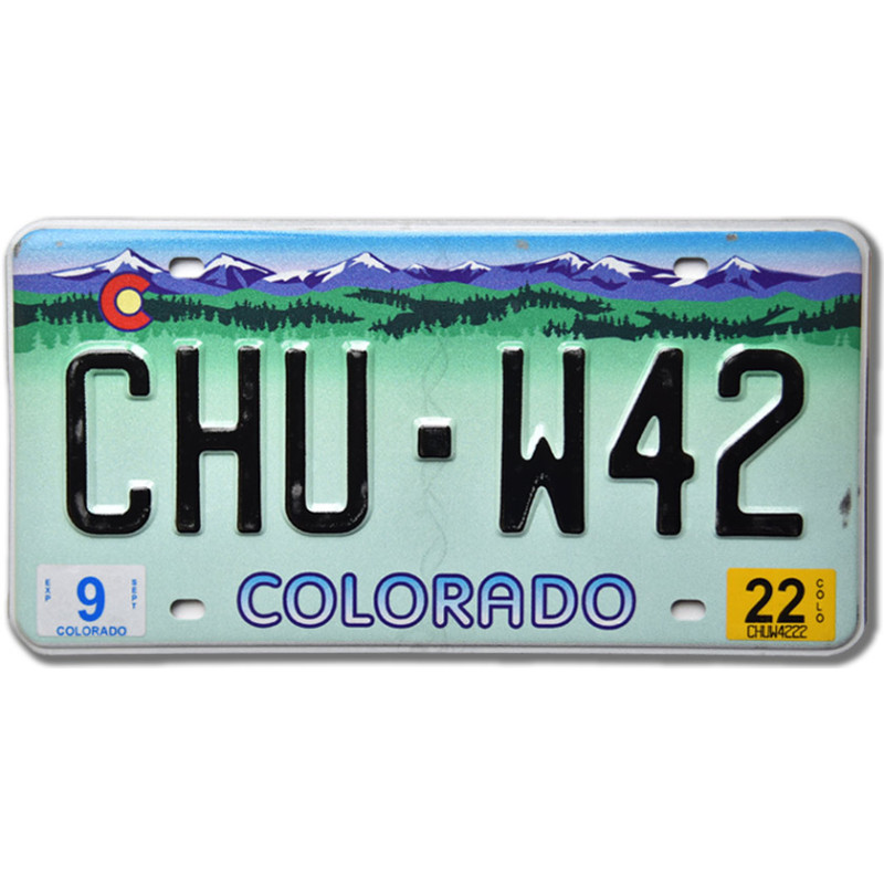 Amerikai rendszám Colorado Rocky Mountains CHU-W42