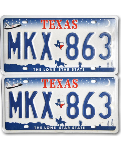 Amerikai rendszám Texas Horse MKX-863 pár