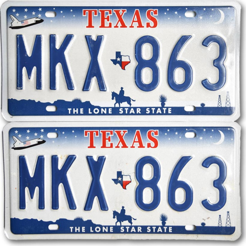 Amerikai rendszám Texas Horse MKX-863 pár