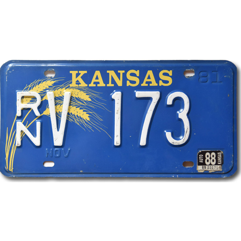 Amerikai rendszám Kansas Blue wheat RNV 173