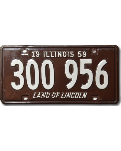 Amerikai rendszám Illinois 1959 Brown 300 956
