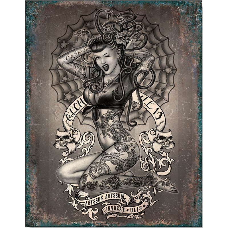 Plechová cedule Alchemy If looks could kill 32 cm x 40 cm