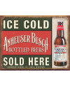 Plechová cedule Anheuser Busch Ice Cold 32 cm x 40 cm