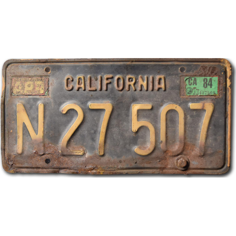 Amerikai rendszám California 1963 Black N 27 507