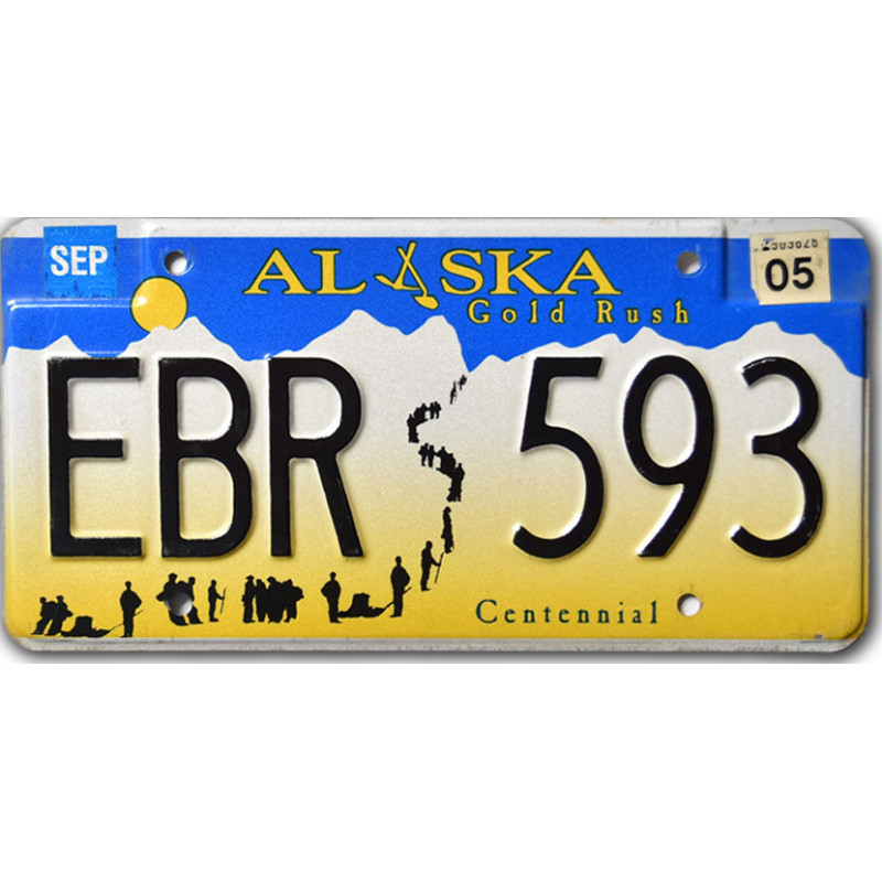 Amerikai rendszám Alaska Gold Rush EBR 593