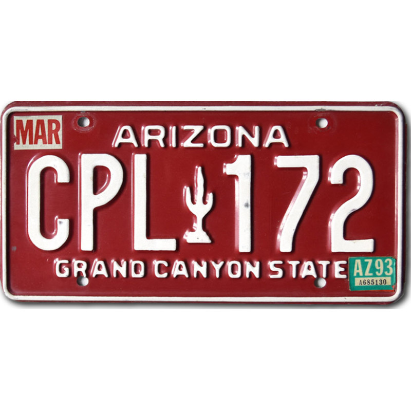 Amerikai rendszám Arizona Red Cactus CPL 176