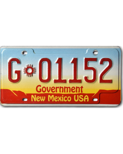 Amerikai rendszám New Mexico Goverment G 01152