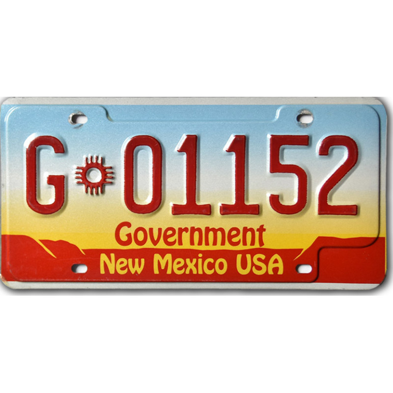 Amerikai rendszám New Mexico Goverment G 01152