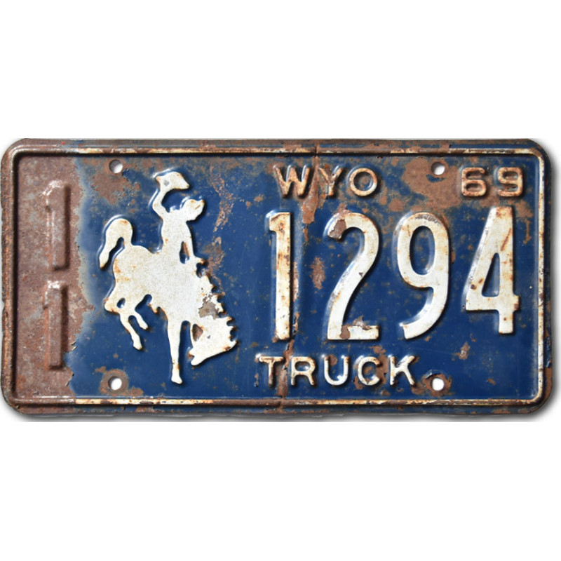 Amerikai rendszám Wyoming 1969 Blue Truck 11-1294