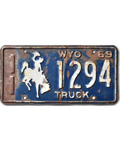 Amerikai rendszám Wyoming 1969 Blue Truck 11-1294