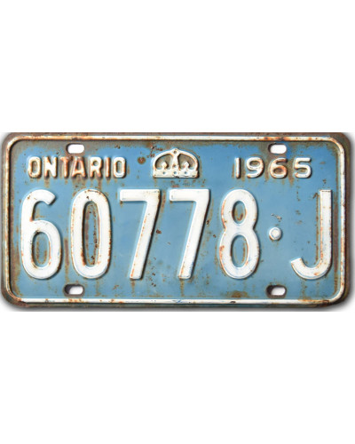 Kanadai rendszám Ontario 1965 Blue 60778-J