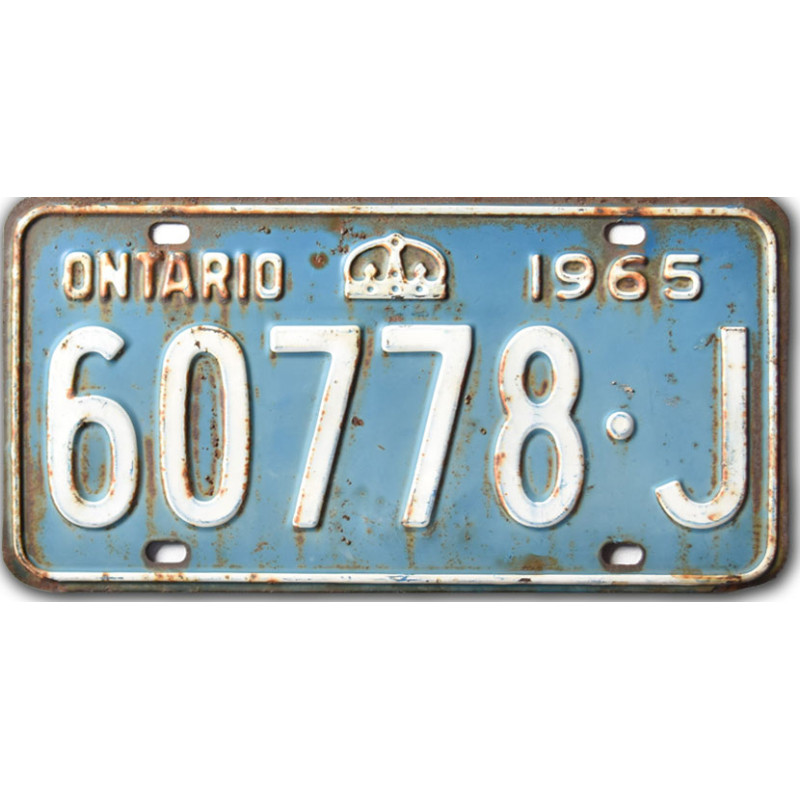 Kanadai rendszám Ontario 1965 Blue 60778-J