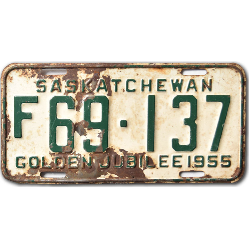 Kanadai rendszám Saskatchewan 1955 Golden Jubilee F69-137