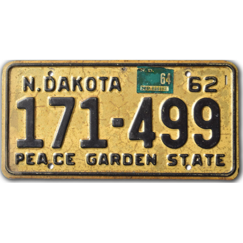 Amerikai rendszám North Dakota 1962 Peace Garden 171-499