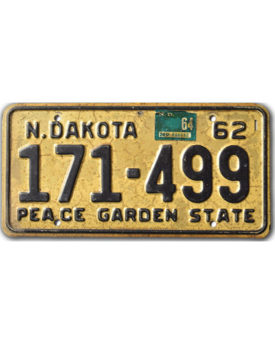 Amerikai rendszám North Dakota 1962 Peace Garden 171-499