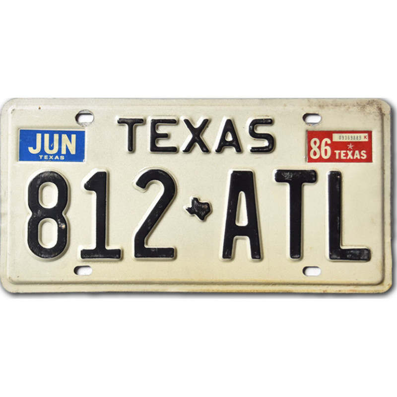 Amerikai rendszám Texas White 812-ATL