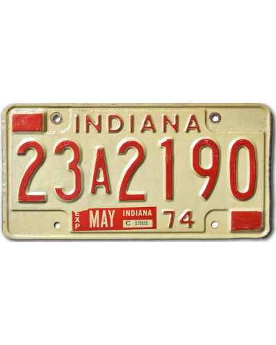 Amerikai rendszám Indiana 1974 White 23A2190