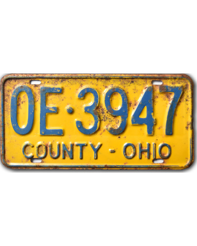 Amerikai rendszám Ohio County Yellow OE-3947