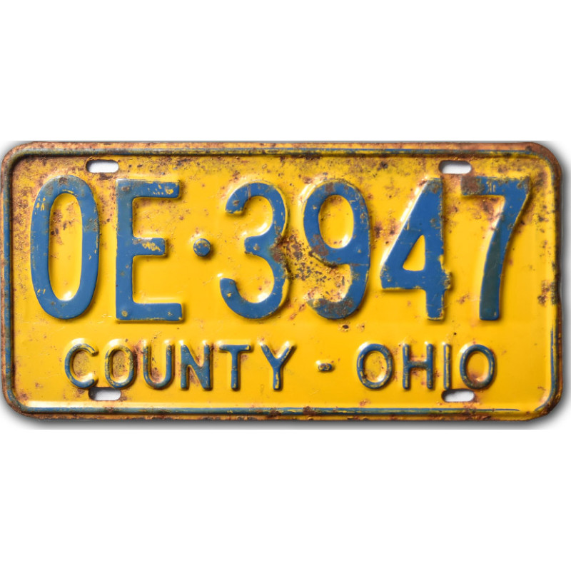 Amerikai rendszám Ohio County Yellow OE-3947