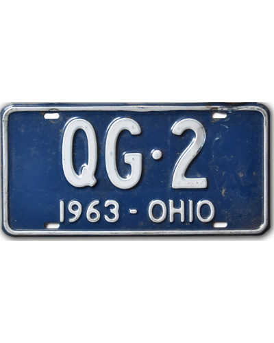 Amerikai rendszám Ohio 1963 Blue QG-2