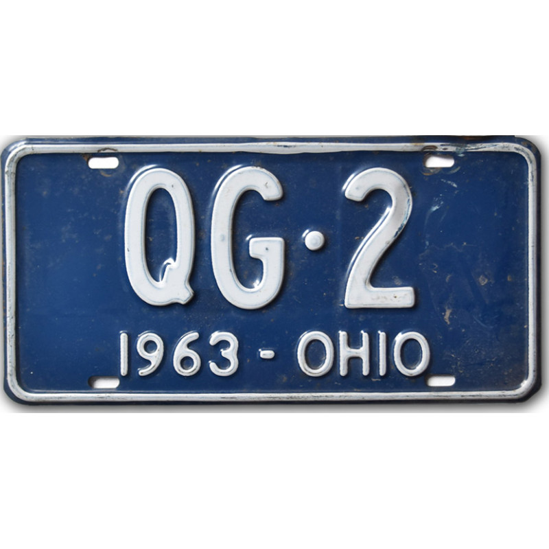 Amerikai rendszám Ohio 1963 Blue QG-2