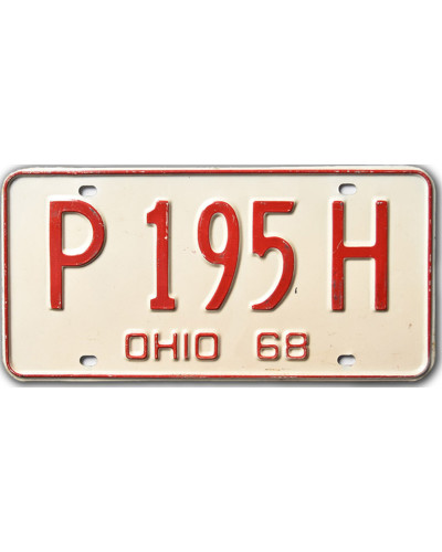 Amerikai rendszám Ohio 1968 White P 195H