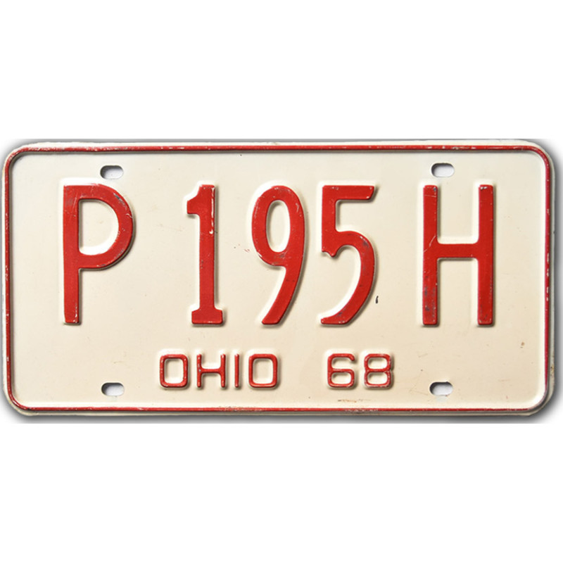 Amerikai rendszám Ohio 1968 White P 195H