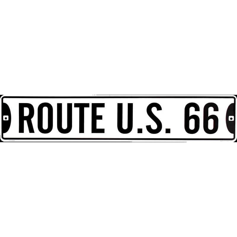 Plechová cedule Route U.S. 66 white 60 cm x 13 cm