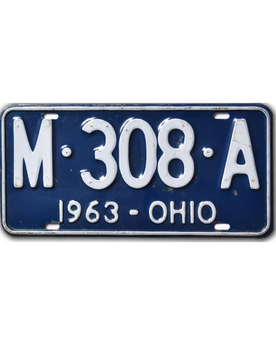 Amerikai rendszám Ohio 1963 Blue M-308-A