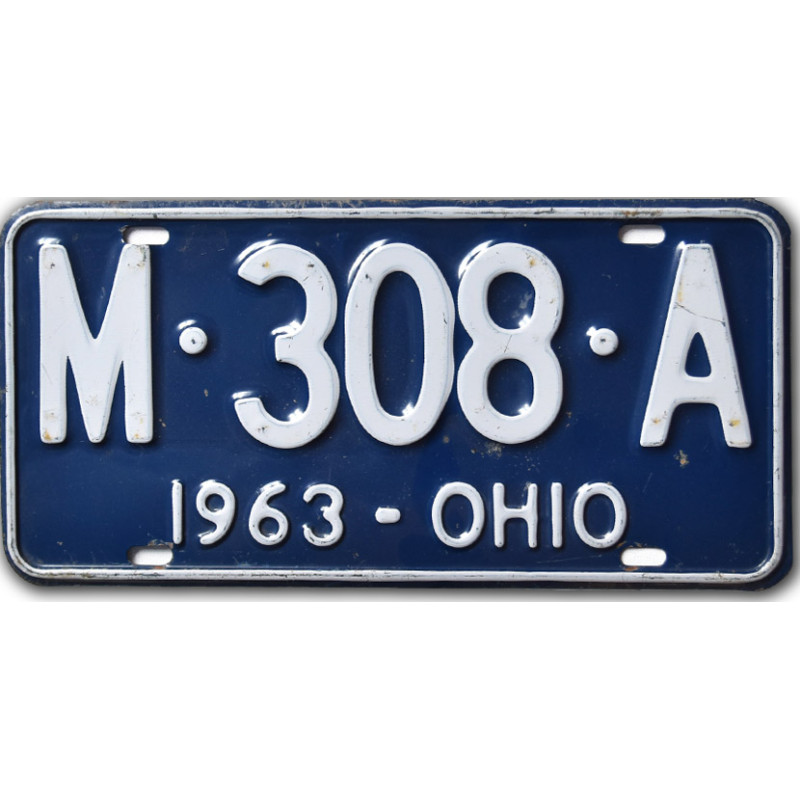 Amerikai rendszám Ohio 1963 Blue M-308-A