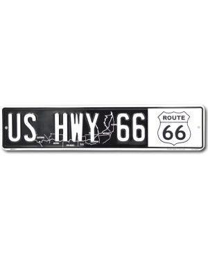 Fém tábla US HWY 66 white 45 cm x 10 cm