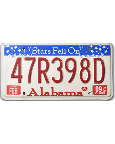 Amerikai rendszám Alabama Stars Fell On